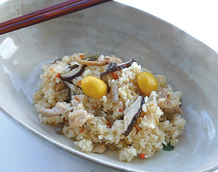 栗ときのこのごはん