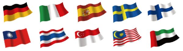 世界の国旗(シンガポールなど)
