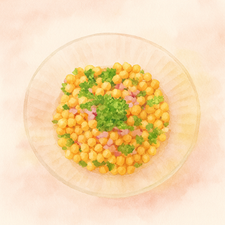ひよこ豆のサラダ|春の薬膳 カラフルなひよこ豆のサラダ|春の薬膳のイラスト